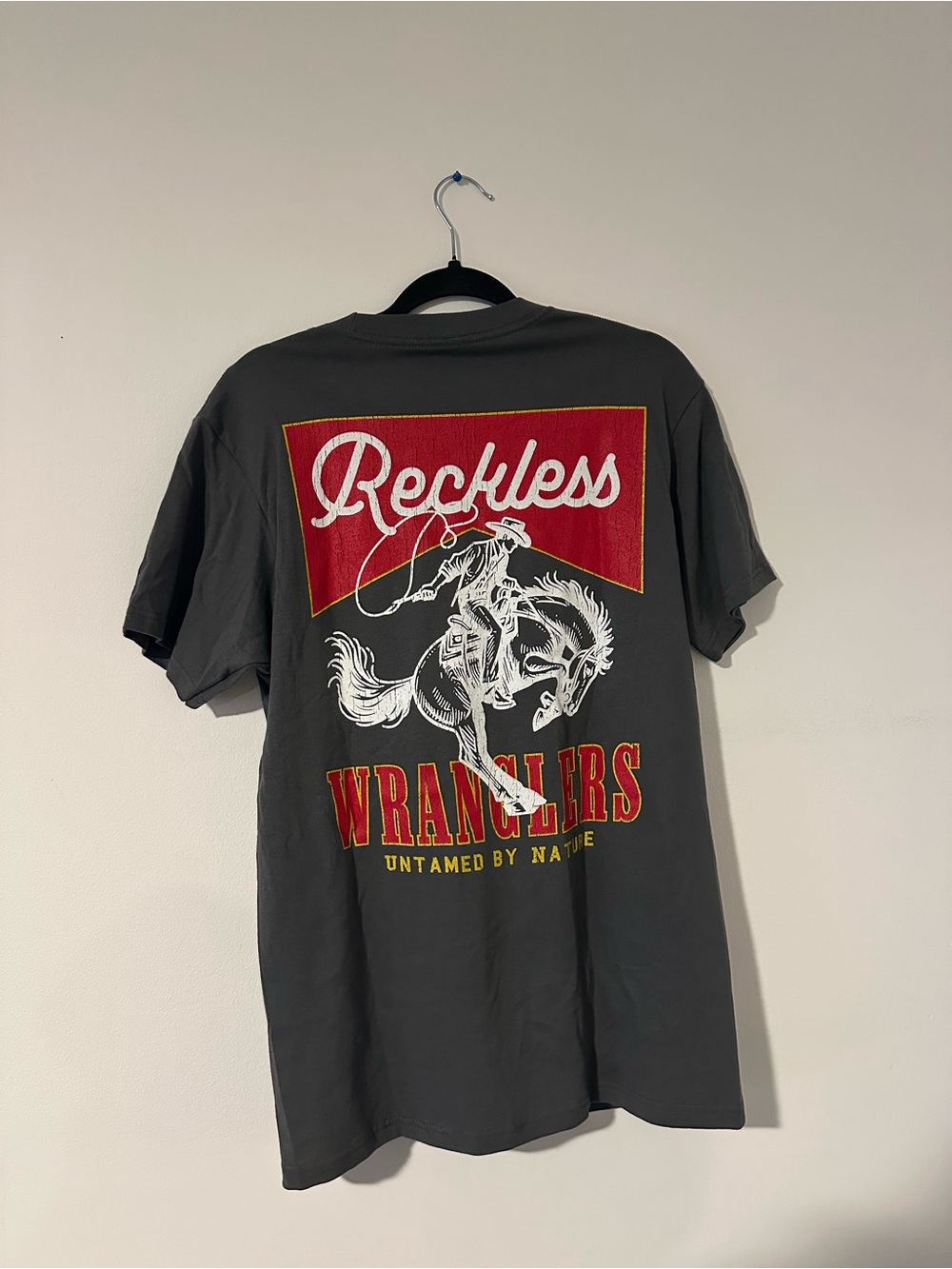 Men's Charcoal Short-Sleeve Tee with Yellow Rodeo Graphic - Picture 2 of 2